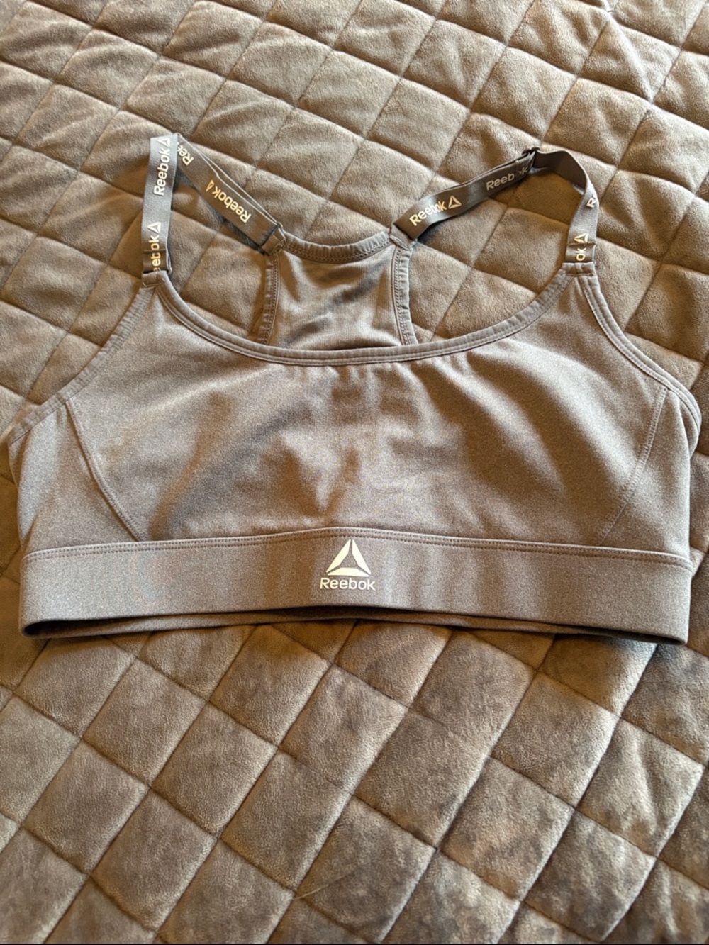 Reebok Women's Gray Adjustable-Strap Sports Bra. Small